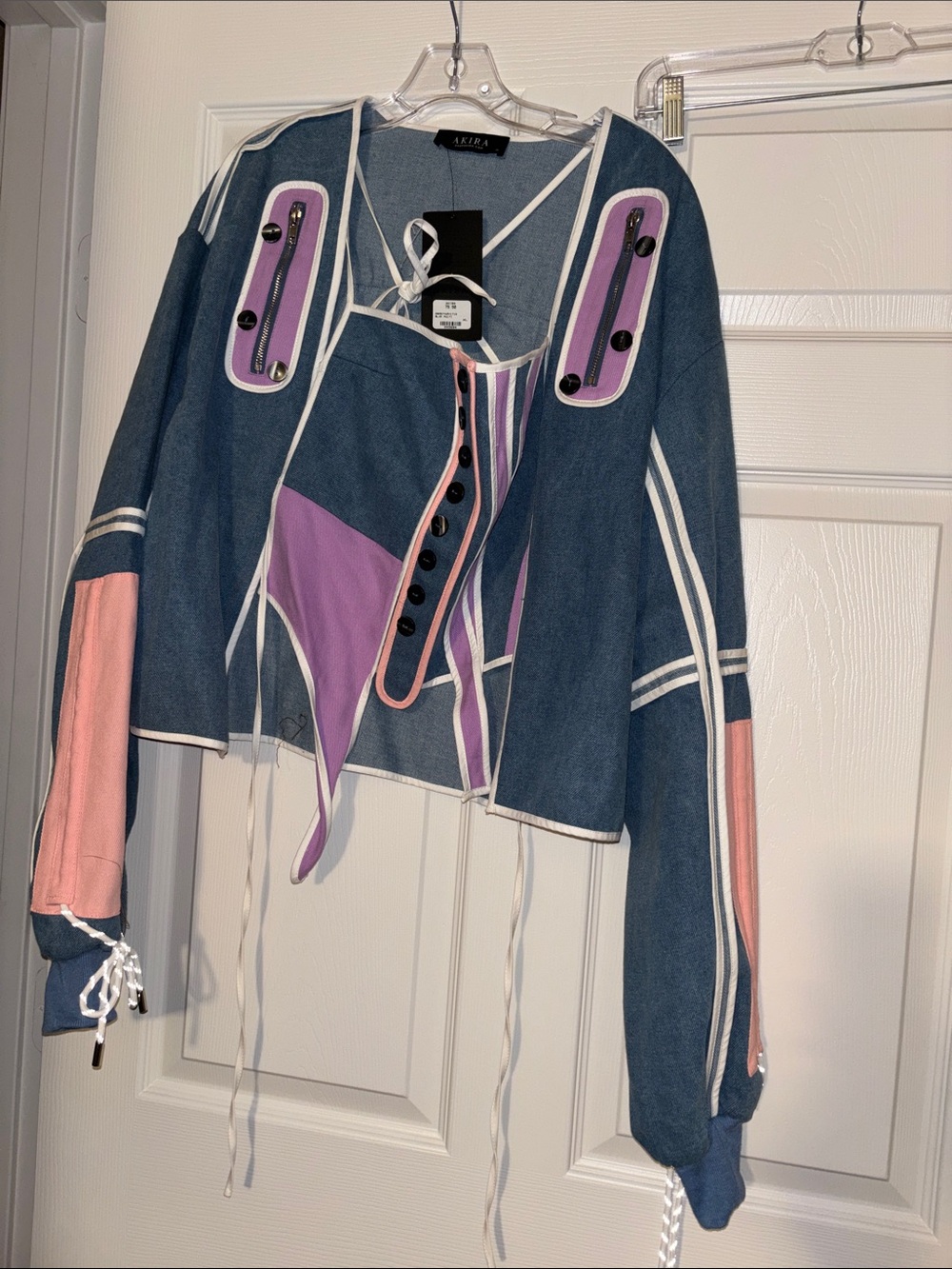 AKIRA Blue Denim Jacket with Pink & Purple 2 pc set jacket & top